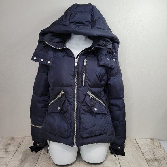 SAM. Jackets & Blazers - SAM. Navy Down Puffer Jacket with Removable Hood